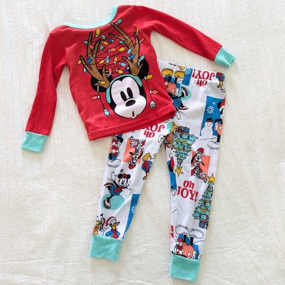 Disney Mickey Mouse Christmas Lights Pajamas size 3t - Picture 1 of 4